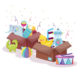 toys boxes full