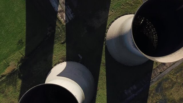 A flight over a disused power station in derbyshire