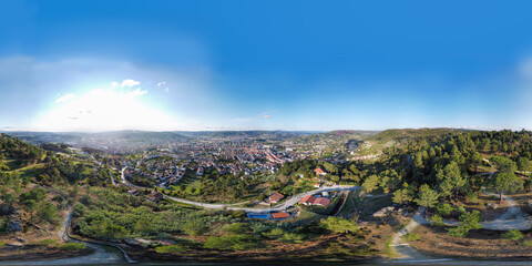 Fototapeta na wymiar 360-degree aerial view of the city of Ourense
