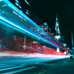 Long Exposure, Paulista Street, São Paulo Street, Night, Lights.