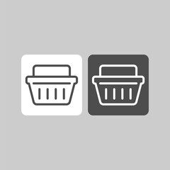 Basket flat vector icon. Purchase flat vector icon. Market flat vector icon