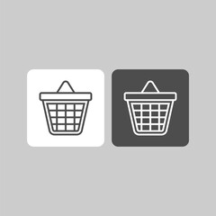 Basket flat vector icon. Purchase flat vector icon. Market flat vector icon