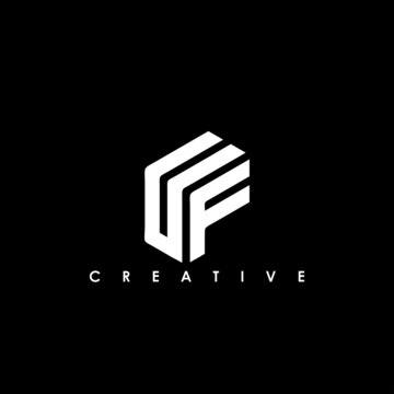 UF Letter Initial Logo Design Template Vector Illustration