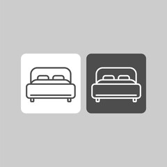 Bed flat vector icon. Hotel flat vector icon. Lodging flat vector icon