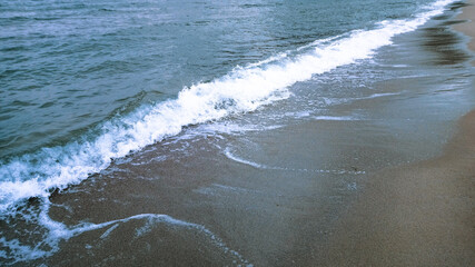 wave on the beach, clean water and sand landscape