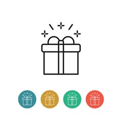 Gift flat vector icon. Present flat vector icon	