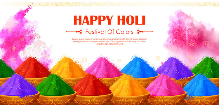 illustration of abstract colorful Happy Holi background card design for color festival of India celebration greetings