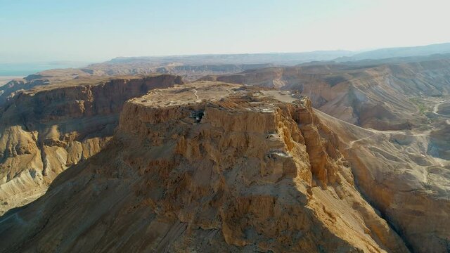 Masada, aerial view of the UNESCO World Heritage site, Israel