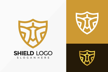 Sword and Shield Gladiator Logo Design. Modern Idea logos designs Vector illustration template