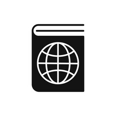 Geography black book line icon. linear style sign for mobile concept and web design. Book with world globe outline vector icon.