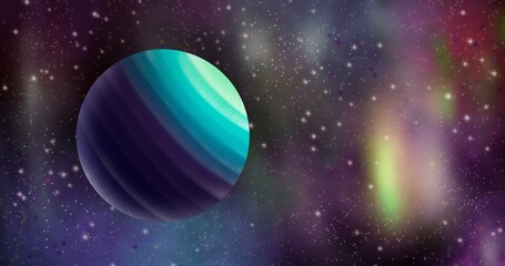 space illustration with planet and stars
