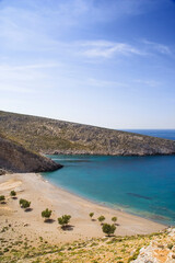 Obraz premium The beach of Vatses, in Astypalaia island, Dodecanese islands, Greece, Europe.