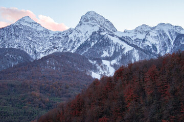 Panoramic view of the Caucasus Mountains, Russia