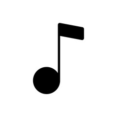 Music note flat vector glyph icon