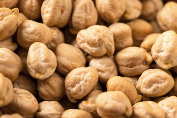 lose up of raw chickpea beans texture.