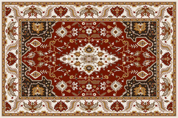 Carpet bathmat and Rug Boho Style ethnic design pattern with distressed texture and effect
- 416591198