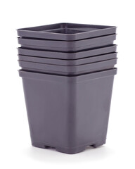 Black plastic pots.