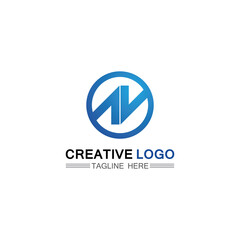 N logo font company logo business and letter initial N design vector and letter for logo