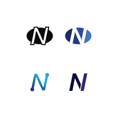 N logo font company logo business and letter initial N design vector and letter for logo