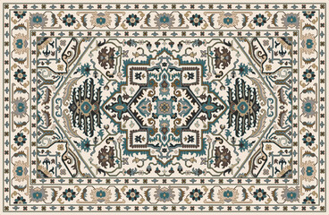 Carpet bathmat and Rug Boho Style ethnic design pattern with distressed texture and effect
- 416592325
