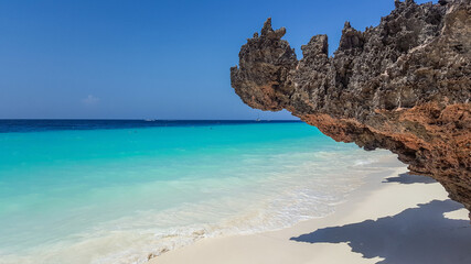 The picturesque beach of the island of Zanzibar. Tanzania