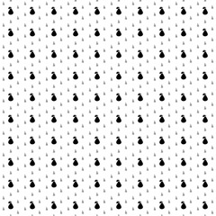 Square seamless background pattern from geometric shapes are different sizes and opacity. The pattern is evenly filled with black pear symbols. Vector illustration on white background