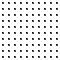 Square seamless background pattern from geometric shapes are different sizes and opacity. The pattern is evenly filled with black turtle symbols. Vector illustration on white background