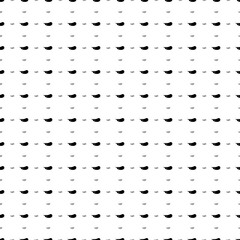 Square seamless background pattern from black eggplant symbols are different sizes and opacity. The pattern is evenly filled. Vector illustration on white background
