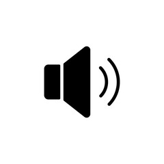 Medium volume sound music vector flat glyph icon