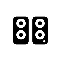 Two acoustic speaker vector flat glyph icon