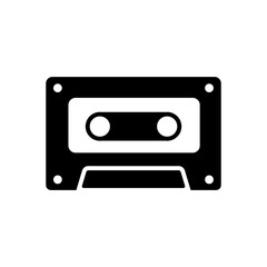 Audio cassette tape vector glyph icon
