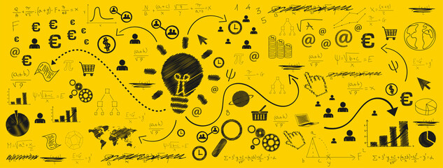sfondo, grafica, idea, lavagna, investimento, matematica, start up   © xyz+