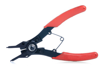 Circlip pliers tool on white background isolation