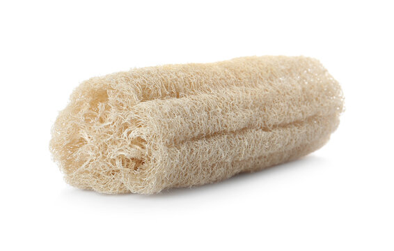 Natural Shower Loofah Sponge Isolated On White