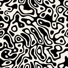 Vector seamless pattern. Abstract grunge texture with monochrome fluid stains. Creative background with blots. Decorative design with marble effect. Can be used as swatch for illustrator