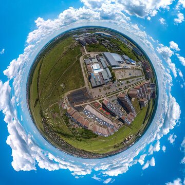 Little Planet 360-pano -  Outskirts Of Krasnodar City On A Summer Sunny Day