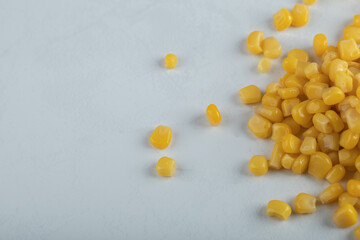 Close up photo of canned corn seeds