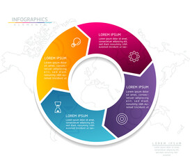 Vector illustration infographics design template, business information, presentation chart, with 4 options or steps. 
