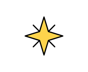 Sparkles flat icon. Single high quality outline symbol for web design or mobile app.  Holidays thin line signs for design logo, visit card, etc. Outline pictogram EPS10