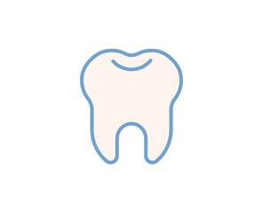Teeth flat icon. Thin line signs for design logo, visit card, etc. Single high-quality outline symbol for web design or mobile app. Medical outline pictogram.