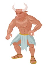 Vector art of minotaur monster from greek myth