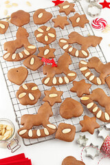 Soft gingerbread cookies with almonds series image 04