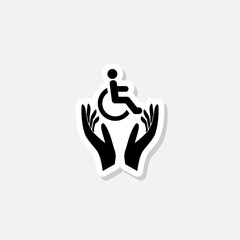 Disabled sign sticker icon isolated on white background