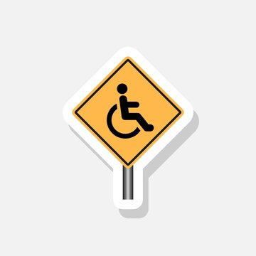 Disabled sign sticker icon isolated on white background