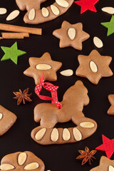 Soft gingerbread cookies with almonds series image 09