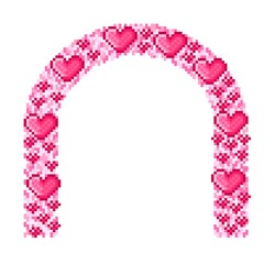 Wedding arch pixel art. Vector illustration. Valentine's Day.	