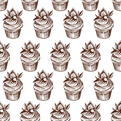 Chocolate candies seamless pattern background with sweet food desserts. Vector truffles and bars with praline, cocoa and caramel, nuts, milk and sugar toppings.