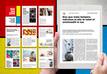 Retro Bauhaus School Digital Magazine Layout