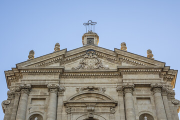 Fototapeta na wymiar Baroque church of Saint Teresa (Chiesa di Santa Teresa alla Kalsa, 1700) in the quarter of the Kalsa, within the historic centre of Palermo. Palermo, Sicily, Italy.