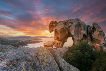 Capo d' Orso Palau, Costa Smeralda -Sardinia Italy. View of the Bear rock.	